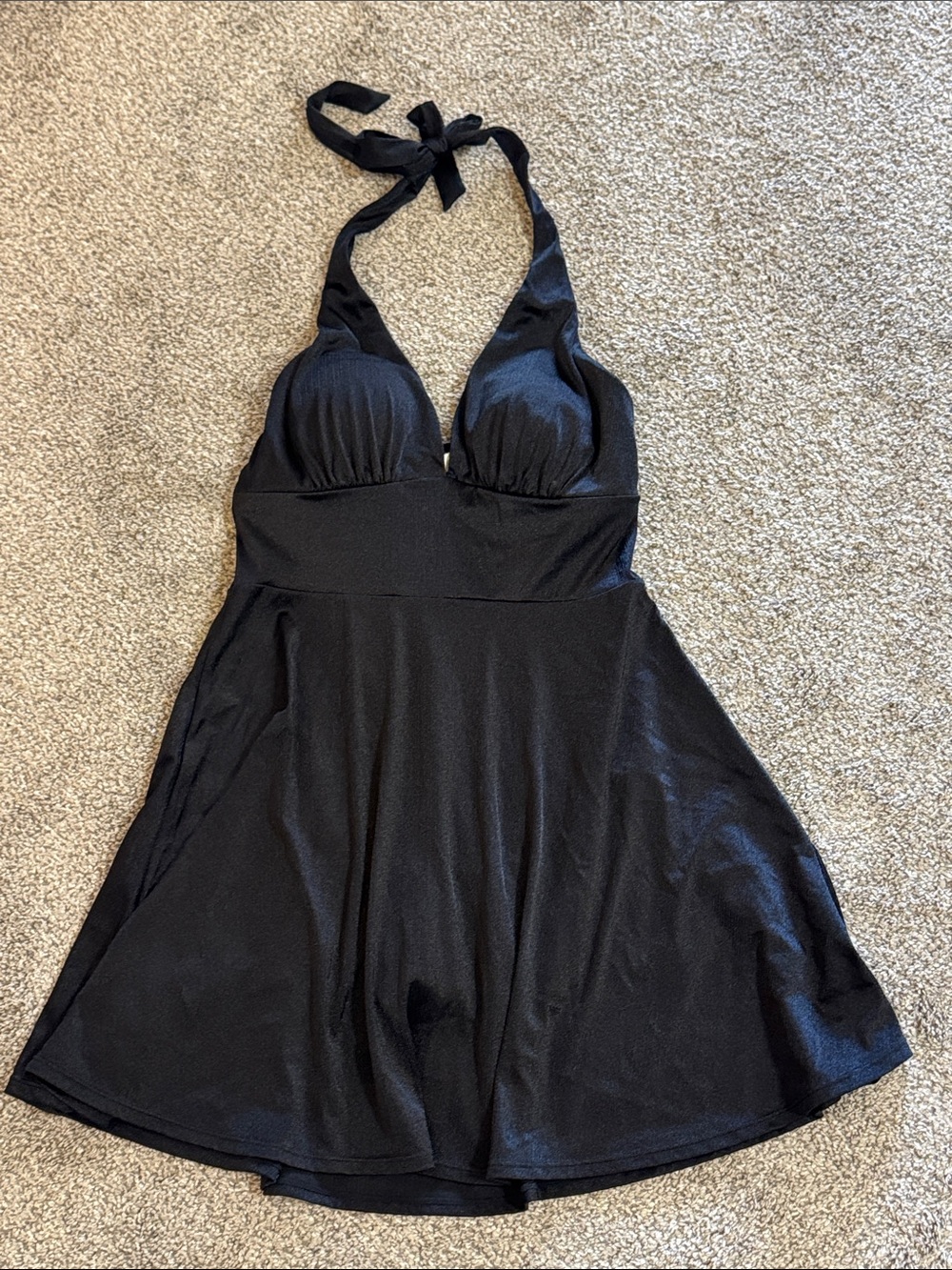 Popilush Black Halter Dress with Built-in Shapewear